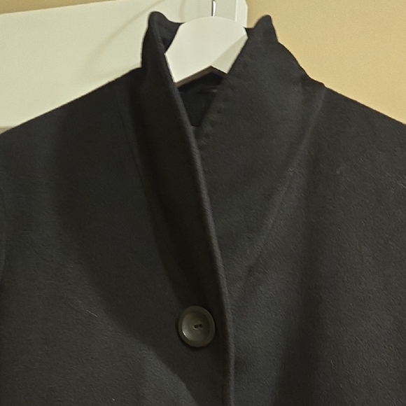 CINZIA ROCCA Icons Black Single Breasted Wrap Coat 100% Cashmere US 4 - Picture 9 of 9